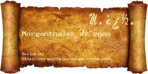 Morgenthaler Ágnes névjegykártya